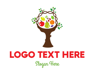 Pear - Tree Fruit Basket logo design