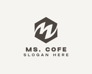 Hexagon Business Letter M logo design