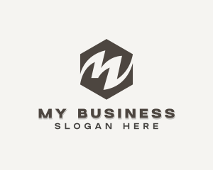 Hexagon Business Letter M logo design