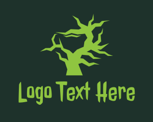 Green Strange Tree  logo design