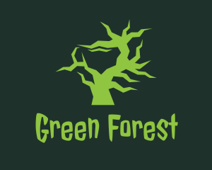 Green Strange Tree  logo design