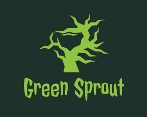 Green Strange Tree  logo design