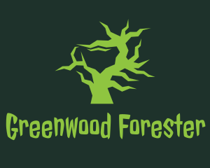 Green Strange Tree  logo design