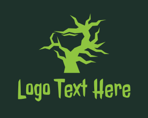 Horror - Green Strange Tree logo design