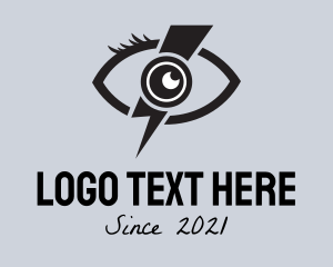 Optical - Thunder Bolt Eye logo design