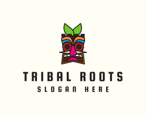 Tribal Tiki Mask logo design