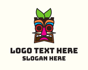 Polynesian - Tribal Tiki Mask logo design