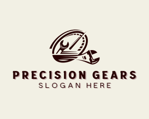 Mechanical - Speedometer Wrench Mechanic logo design