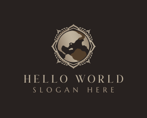 World Globe Map logo design