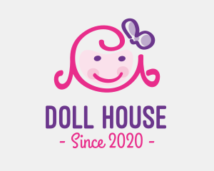 Doll - Cute Girl Doll Face logo design