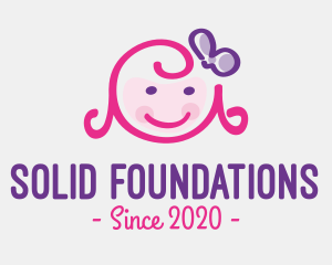 Baby Boutique - Cute Girl Doll Face logo design