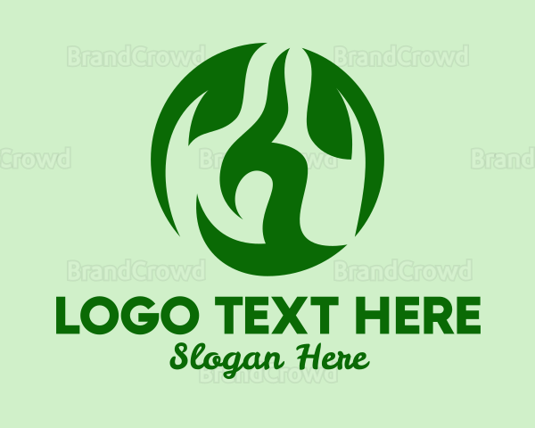 Organic Leaves Sphere Logo