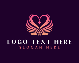 Love - Heart Love Wings logo design