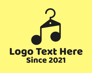 Music Streaming - Music Note Hanger logo design