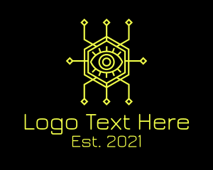Cyber Security - Yellow Cyberspace Eye logo design