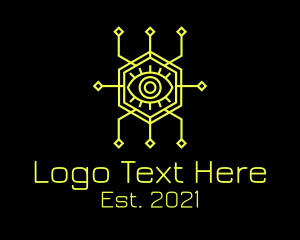 Technology - Yellow Cyberspace Eye logo design