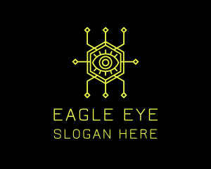 Yellow Cyberspace Eye  logo design