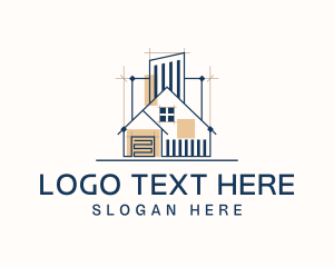 Blueprint - Architecture Blueprint Construction logo design