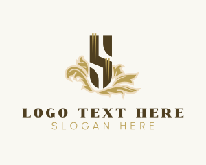 Victorian Ornamental Letter S logo design