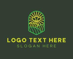 Vegan - Natural Seedling Sun logo design