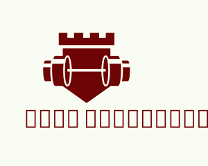 Barbell Tower Shield logo design