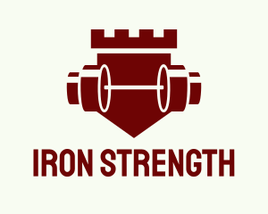 Powerlifting - Barbell Tower Shield logo design