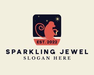 Monkey Animal Sparkles logo design