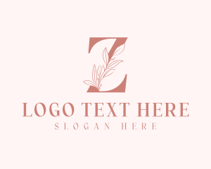 Hair Salon - Elegant Leaves Letter Z logo design