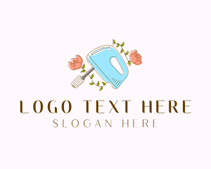 Bake - Baking Hand Mixer Flower logo design