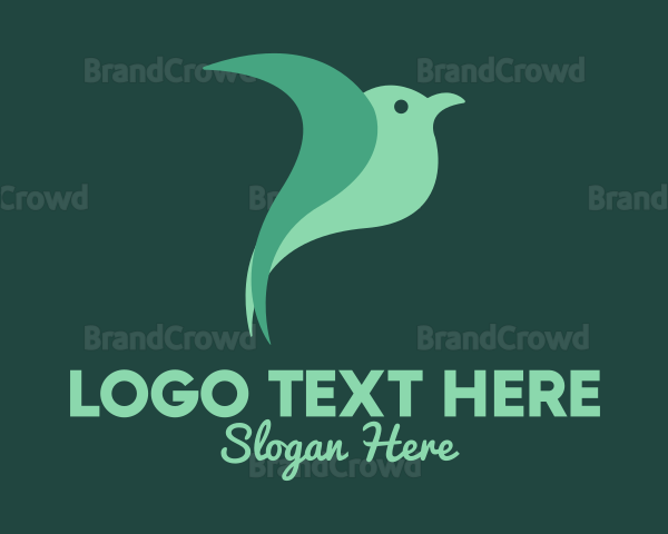 Green Bird Flying Logo