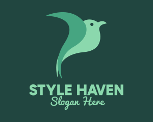 Green Bird Flying Logo