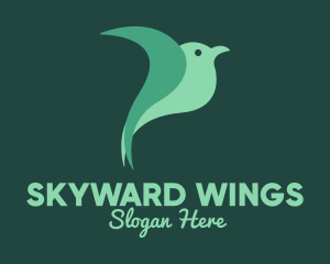Flying - Green Bird Flying logo design