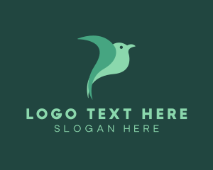 Wings - Green Bird Flying logo design