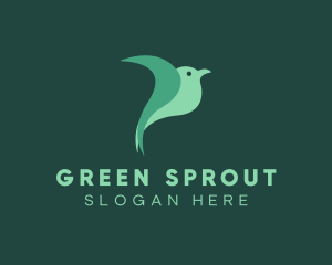 Green Bird Flying logo design