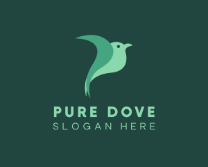 Green Bird Flying logo design