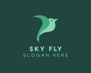 Green Bird Flying logo design