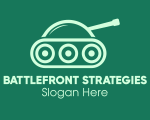 Warfare - Green Military Tank logo design