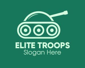 Troops - Green Military Tank logo design
