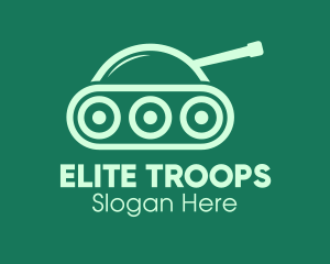 Green Military Tank logo design