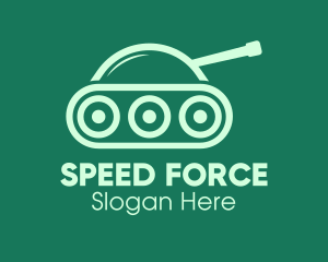 Green Military Tank logo design