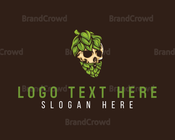 Brewery Hipster Skull Logo