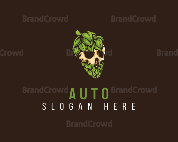 Brewery Hipster Skull Logo