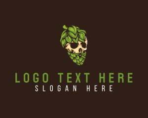 Beer - Brewery Hipster Skull logo design