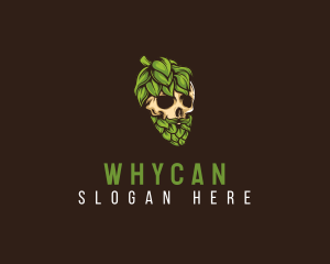 Brewery Hipster Skull Logo