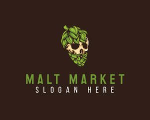 Malt - Brewery Hipster Skull logo design