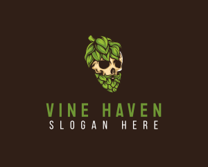 Brewery Hipster Skull logo design