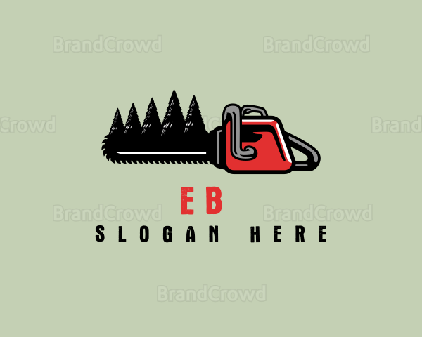 Chainsaw Tree Logging Logo