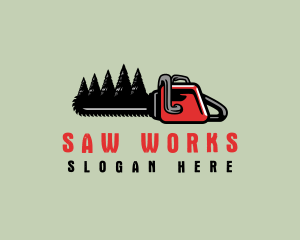 Chainsaw - Chainsaw Tree Logging logo design