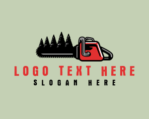 Chainsaw Tree Logging Logo