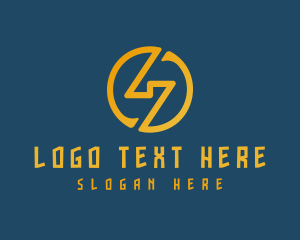 Energy - Gold Lightning Energy logo design